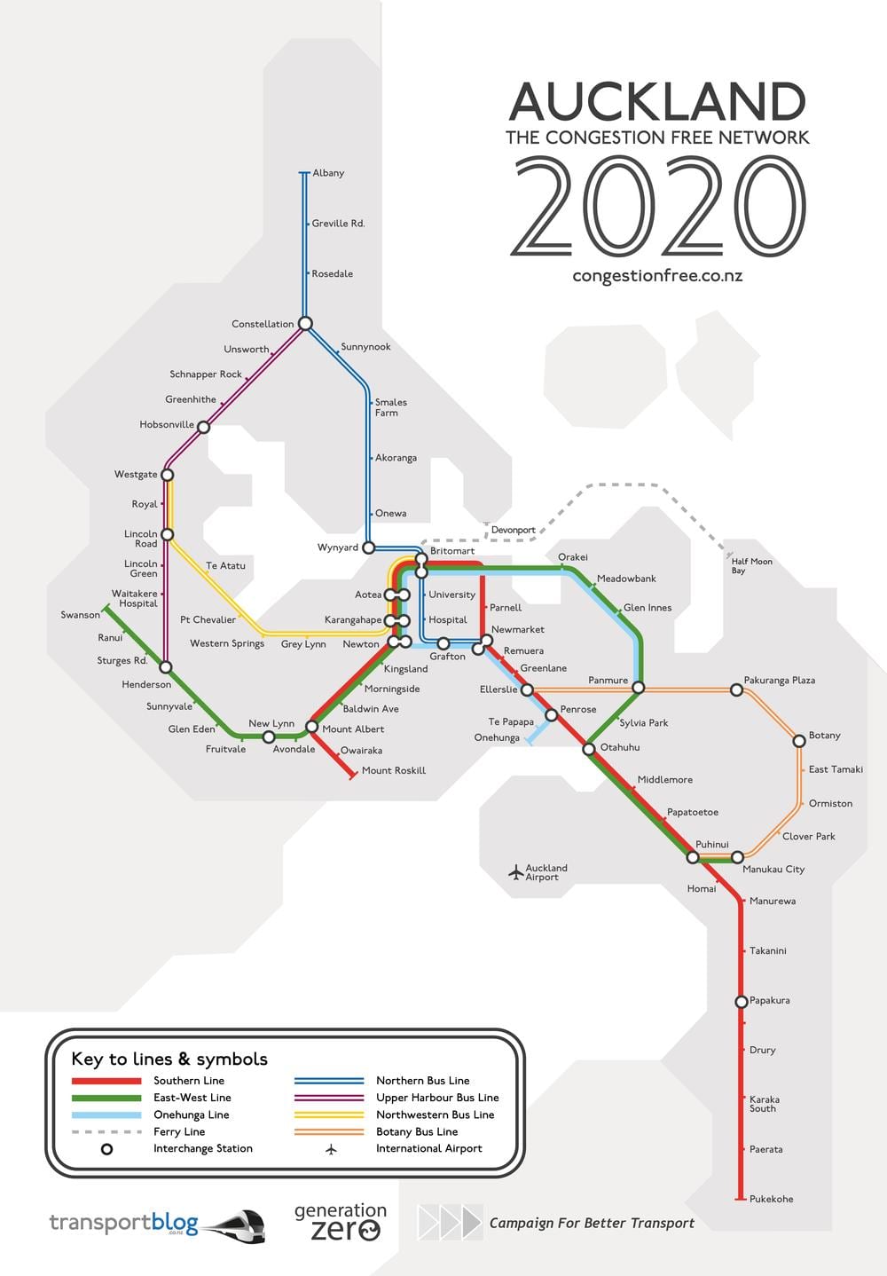 peta kereta api Auckland
