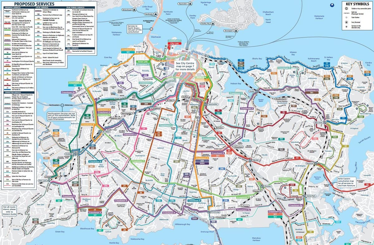 Auckland awam peta pengangkutan