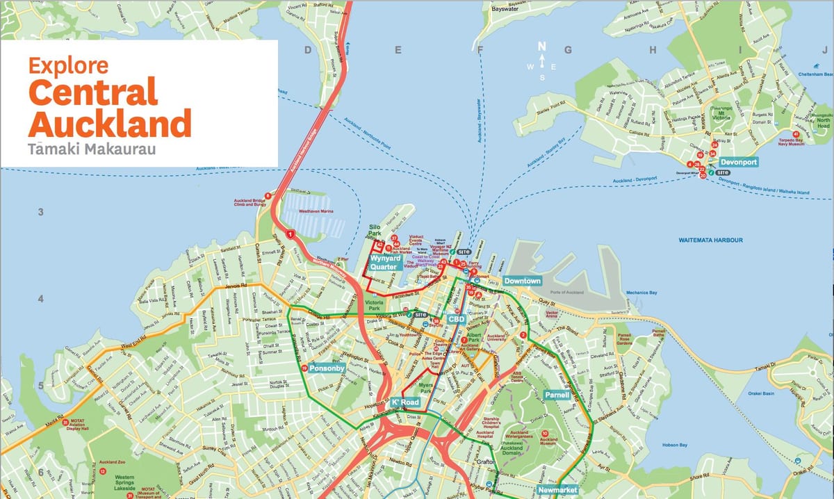 peta pusat Auckland