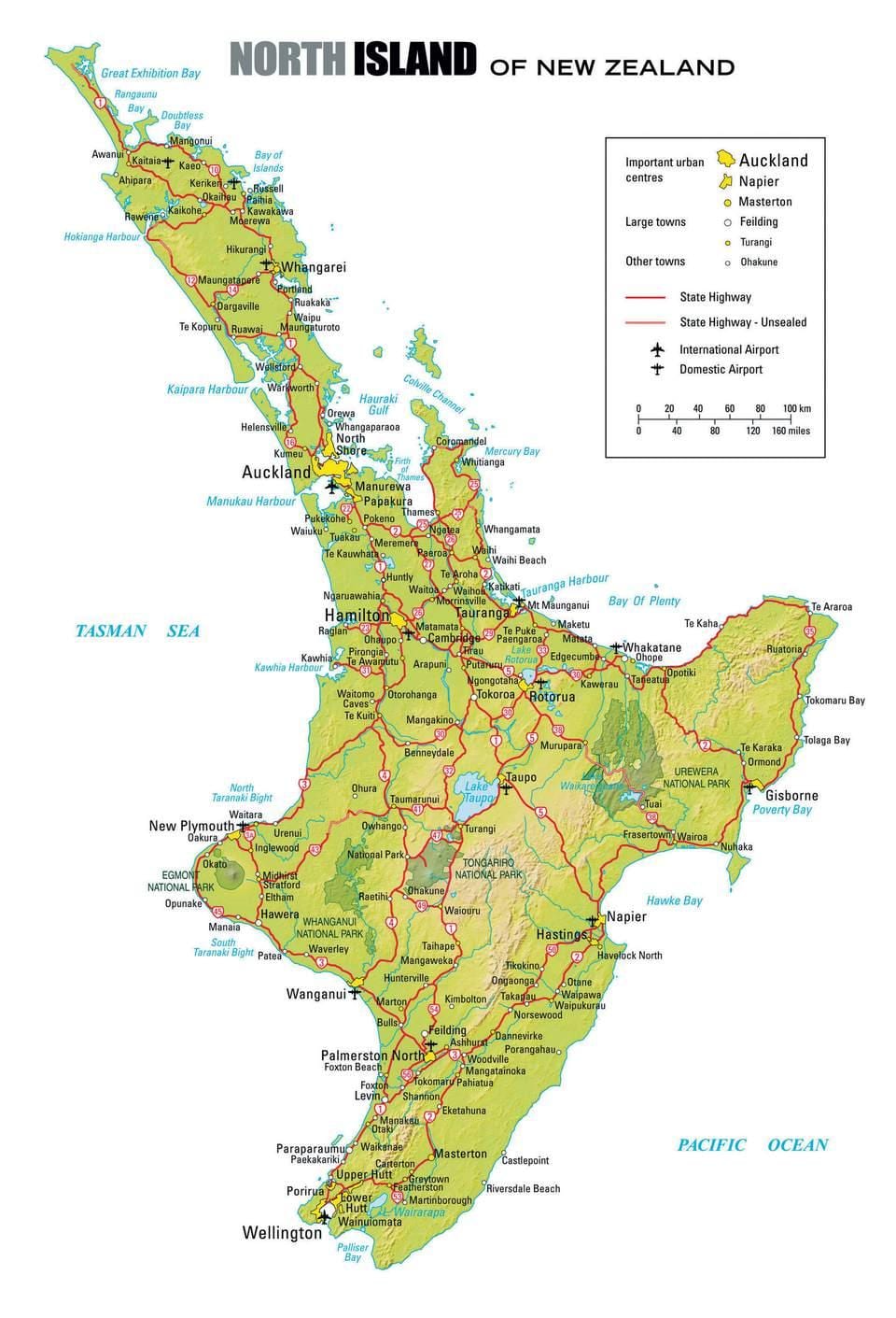 peta utara pulau New Zealand
