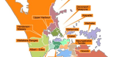 Auckland majlis sempadan peta