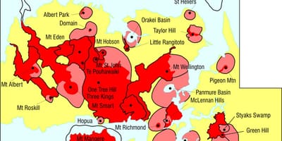 Auckland peta gunung berapi